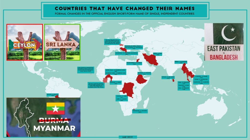 how many countries changed their names